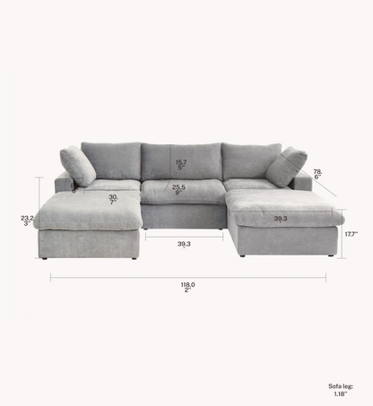 CloudComfort™ Modular Washable Classic Sofa