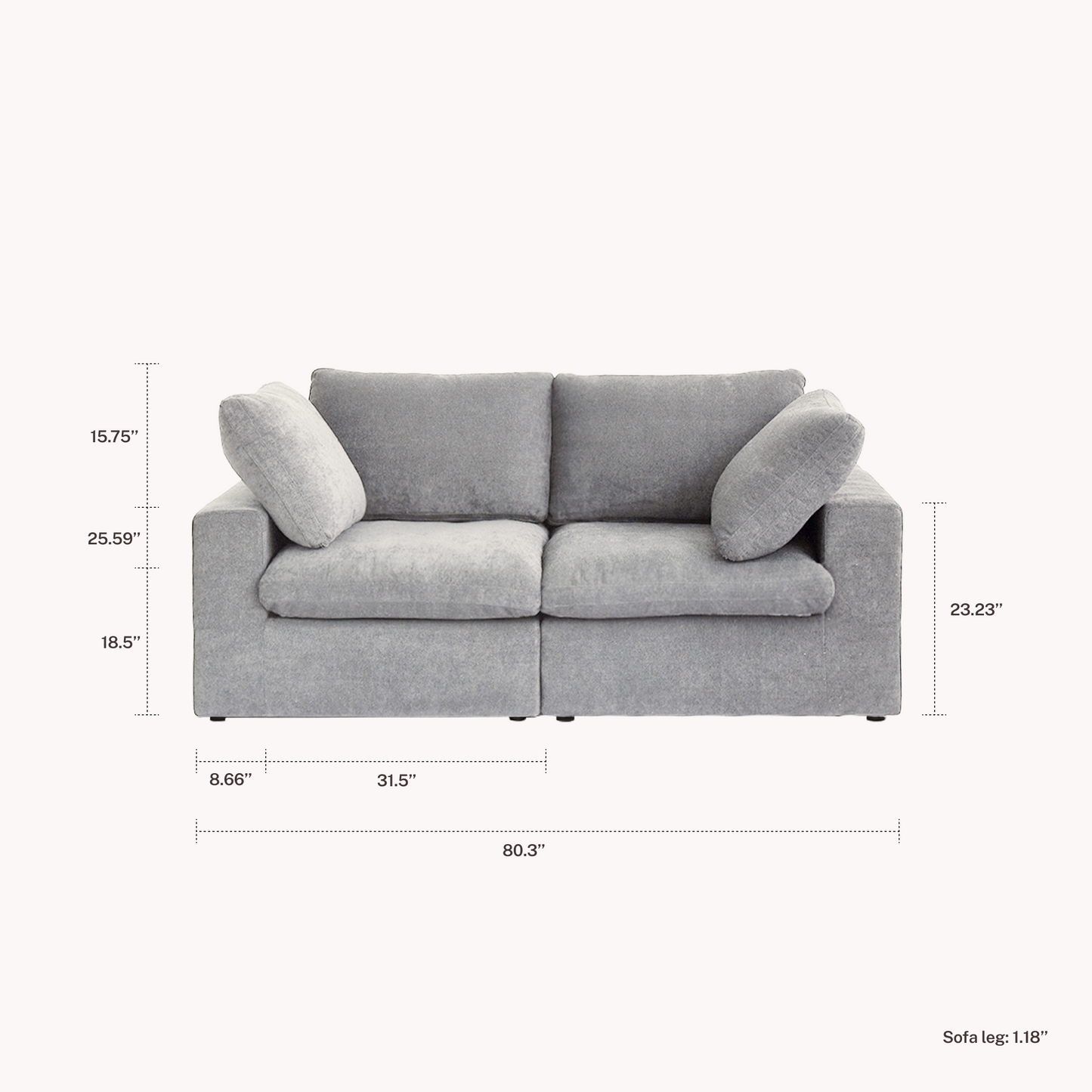 CloudComfort™ Modular Washable Classic Sofa