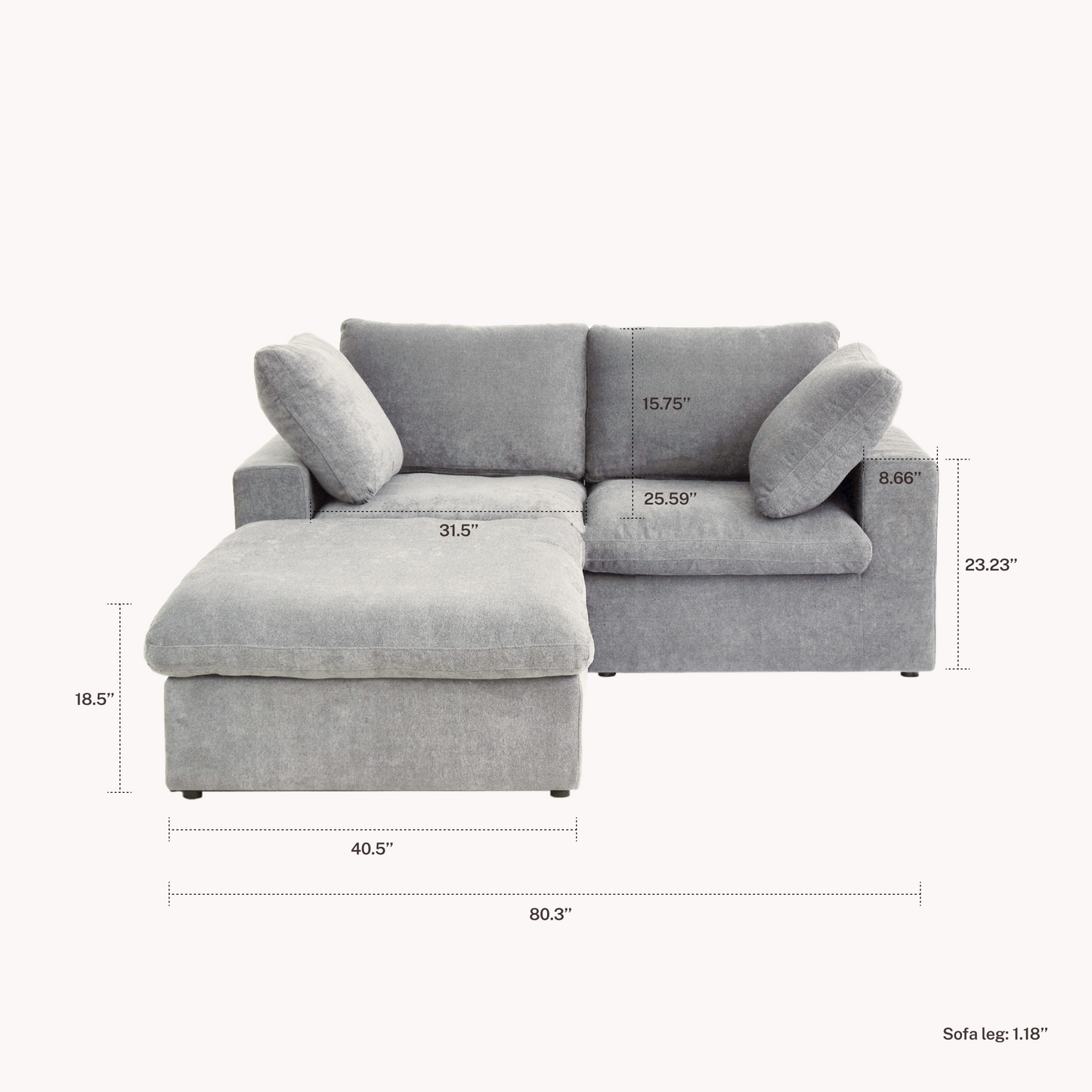 CloudComfort™ Modular Washable Classic Sofa