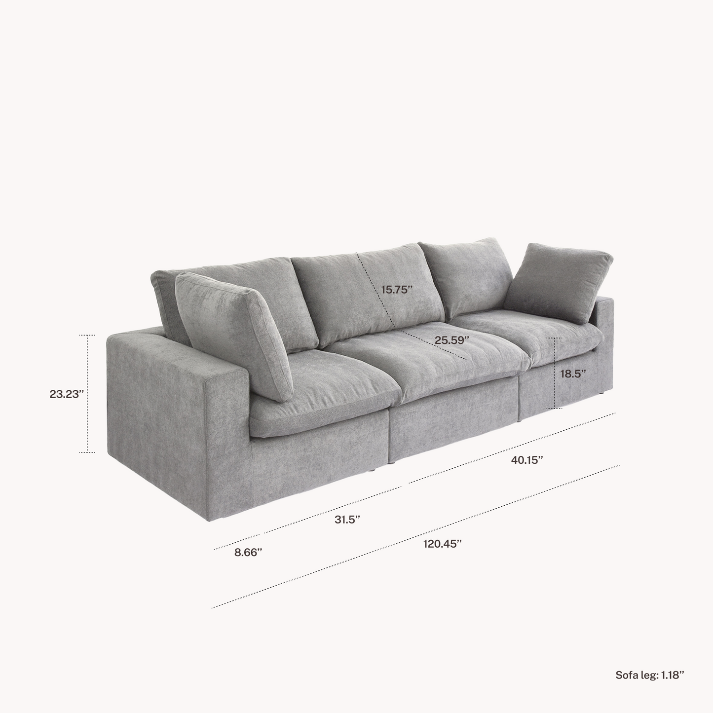 CloudComfort™ Modular Washable Classic Sofa
