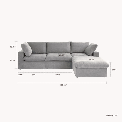 CloudComfort™ Modular Washable Classic Sofa