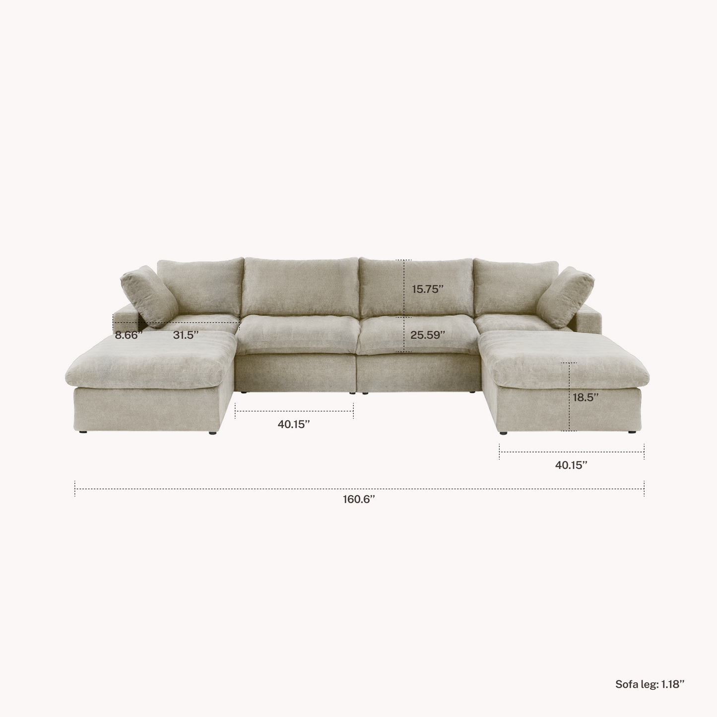 CloudComfort™ Modular Washable Classic Sofa