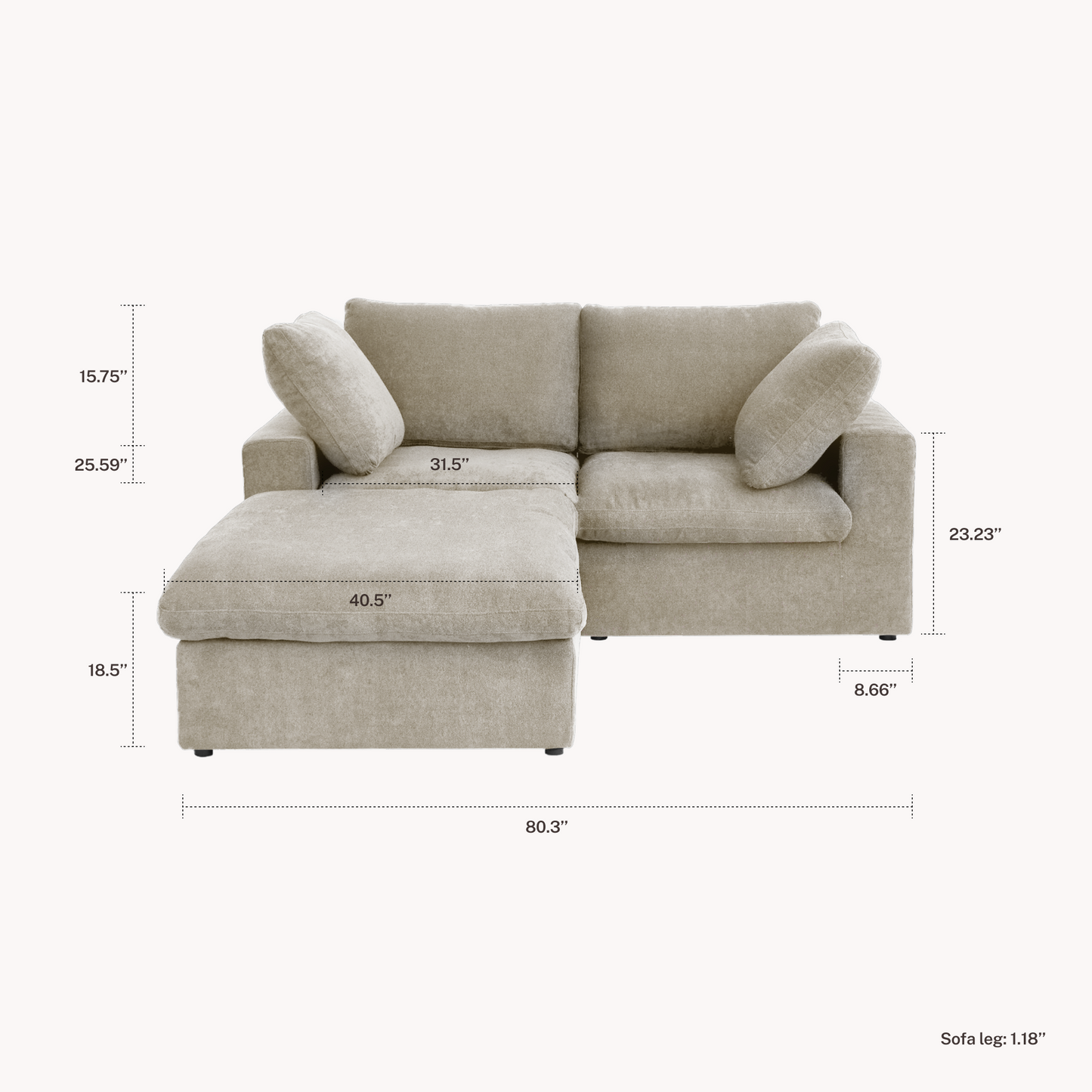 CloudComfort™ Modular Washable Classic Sofa