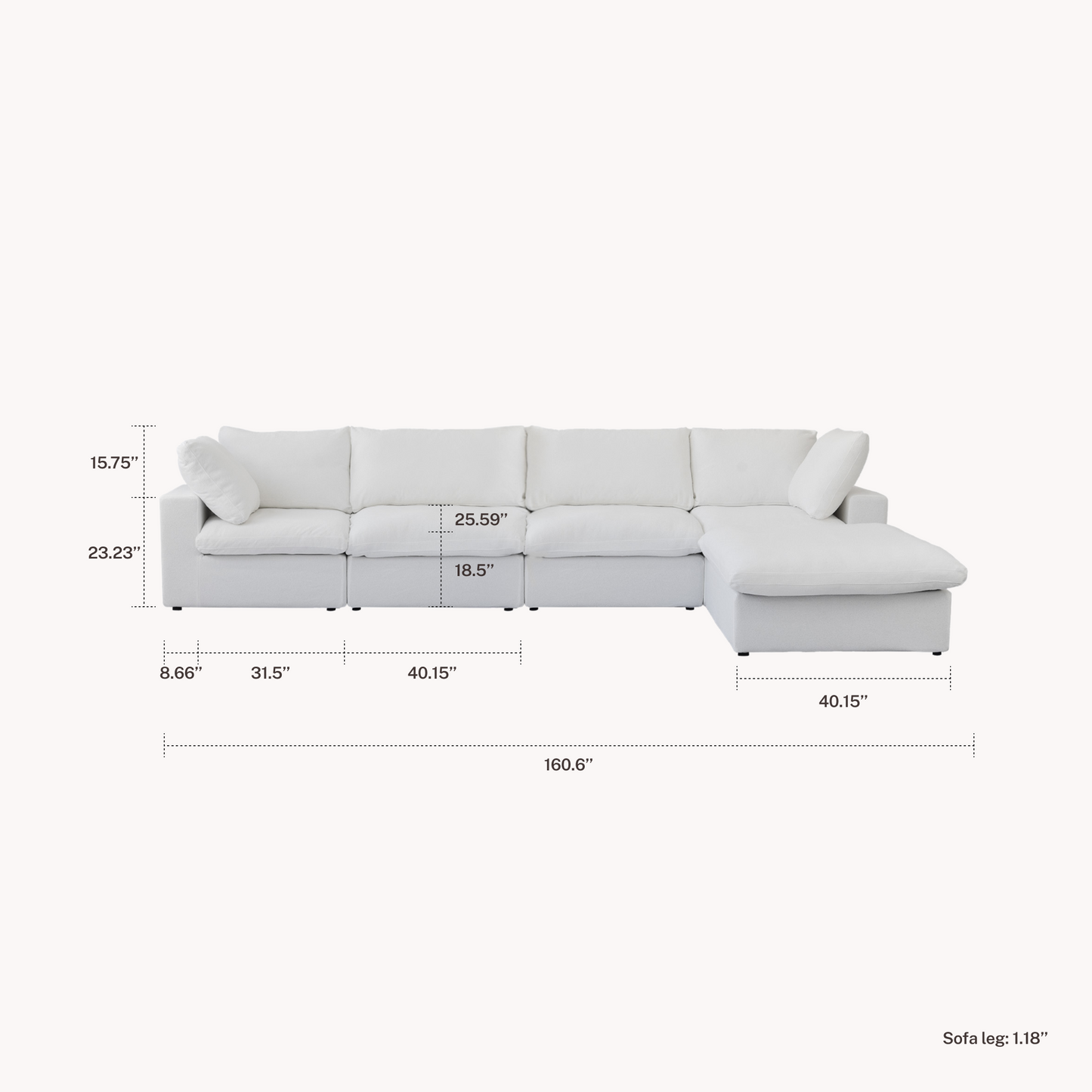 CloudComfort™ Modular Washable Classic Sofa
