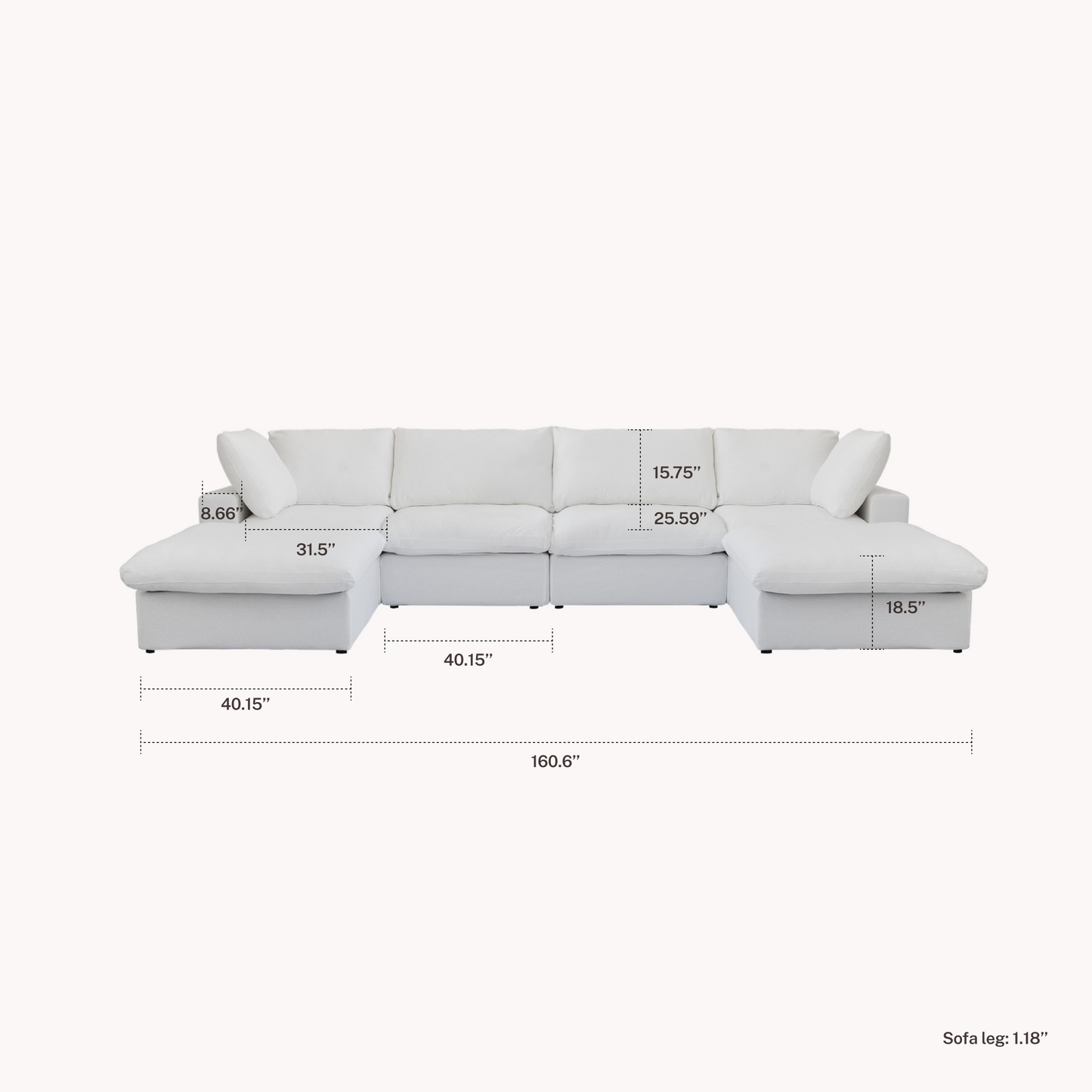 CloudComfort™ Modular Washable Classic Sofa
