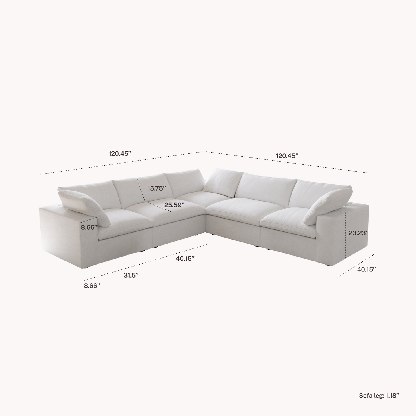 CloudComfort™ Modular Washable Classic Sofa