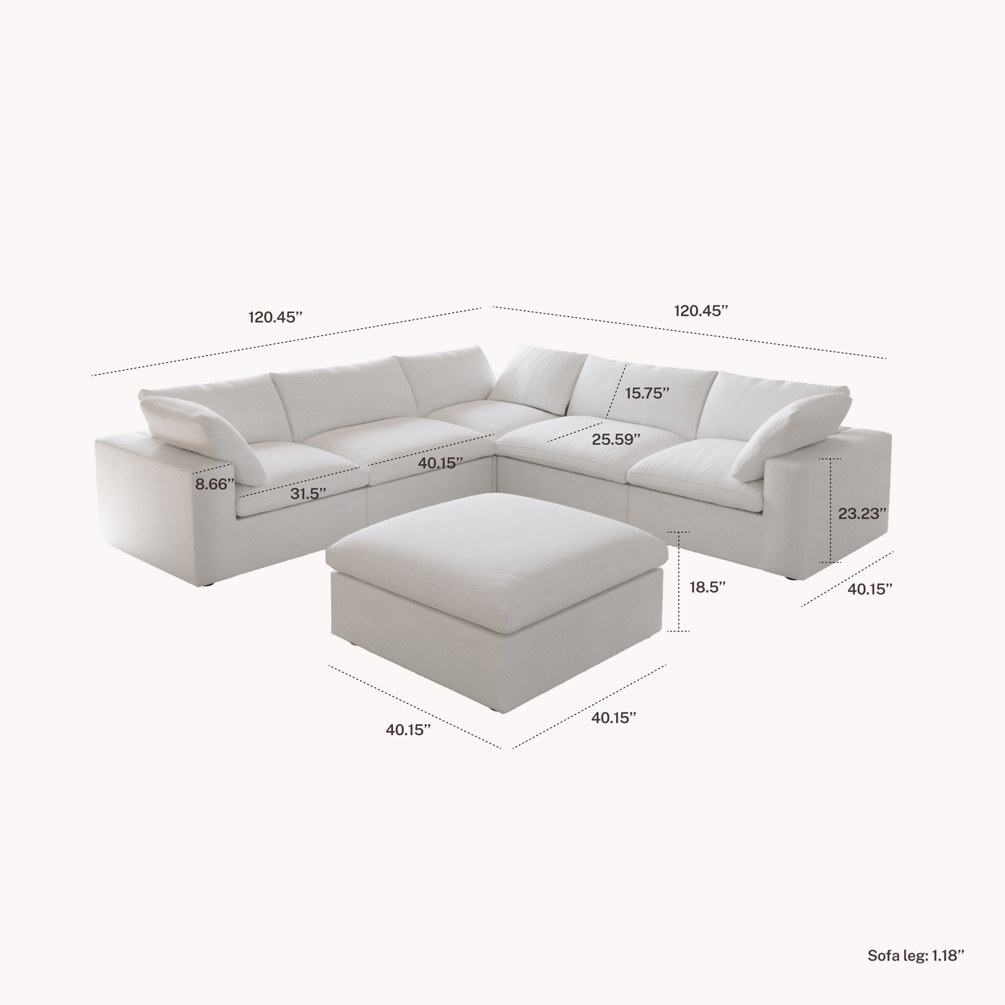 CloudComfort™ Modular Washable Classic Sofa