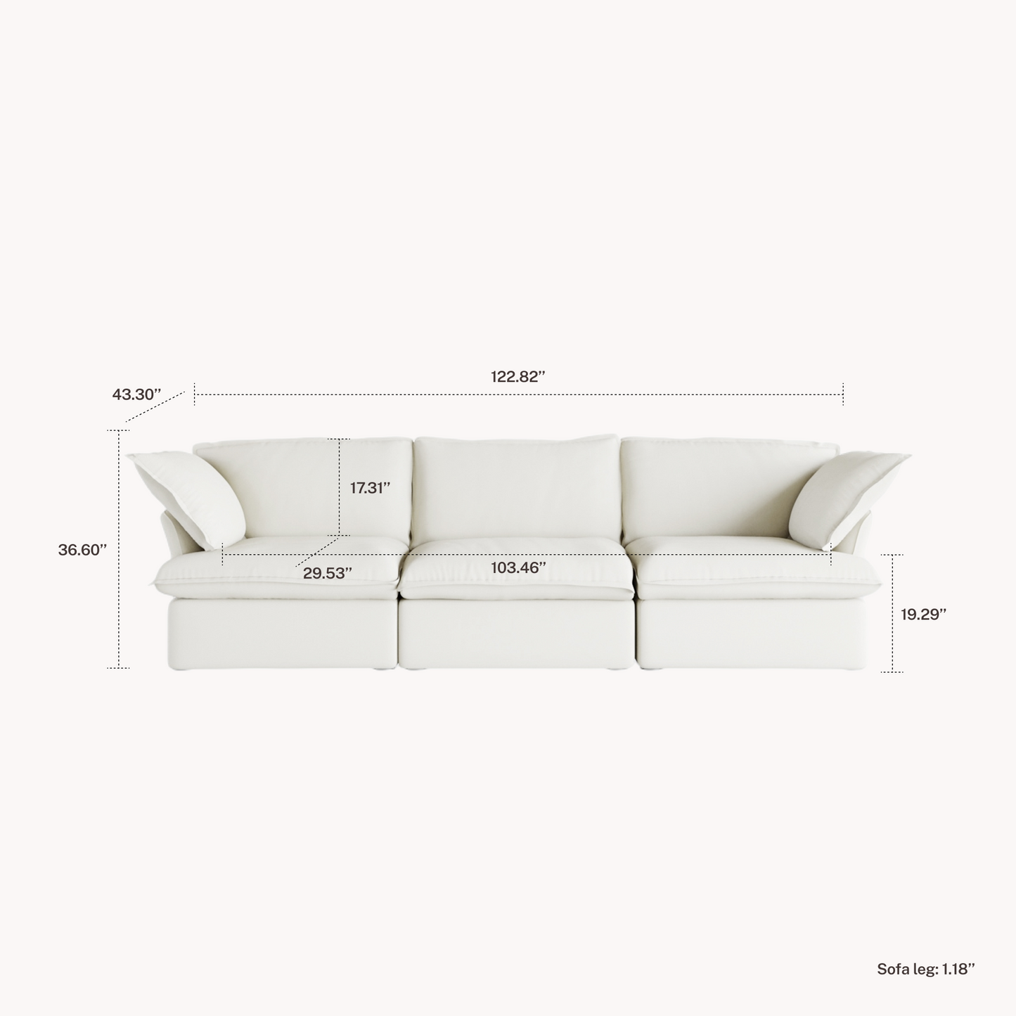 CloudComfort™ Modular Washable Luxe Sofa