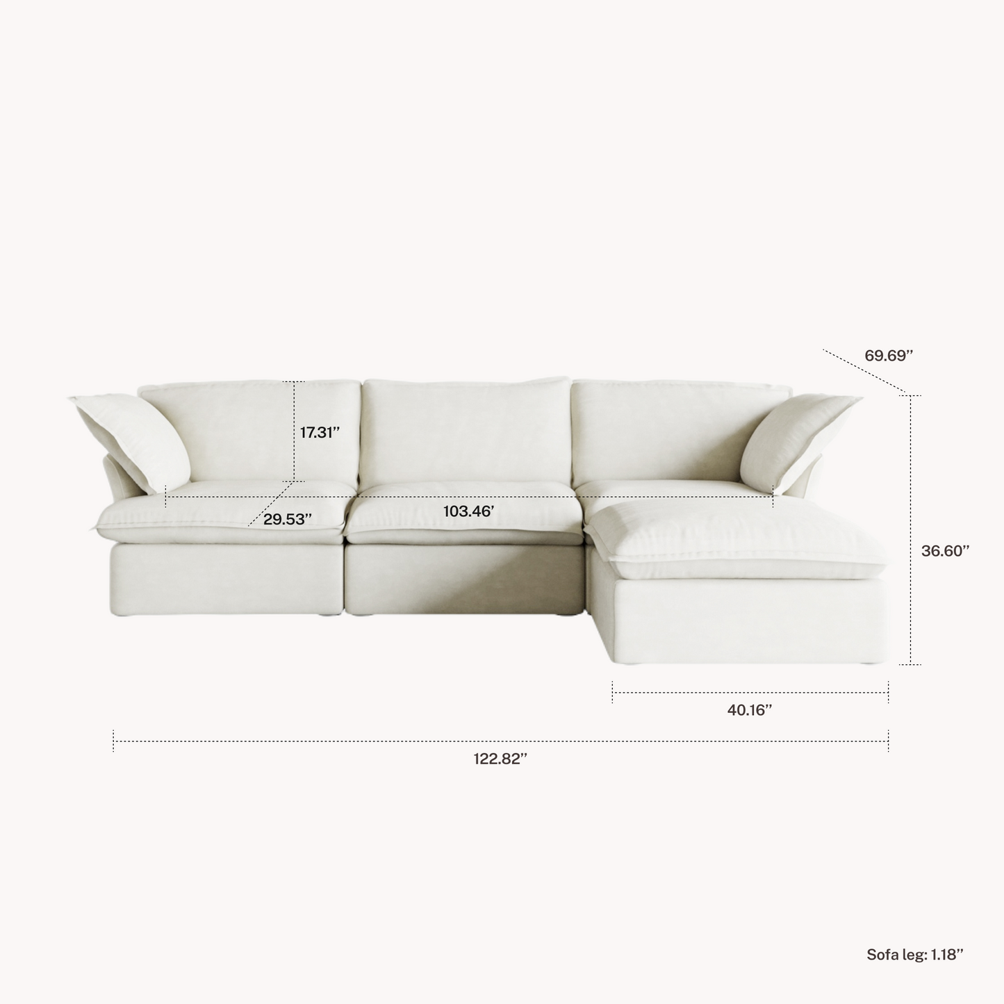 CloudComfort™ Modular Washable Luxe Sofa