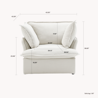 CloudComfort™ Modular Washable Luxe Sofa