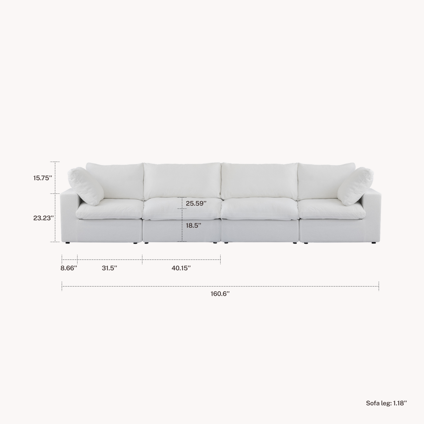 CloudComfort™ Modular Washable Classic Sofa