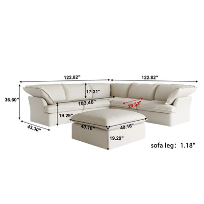 Modular Luxe 5-Seater Corner Sectional + Ottoman
