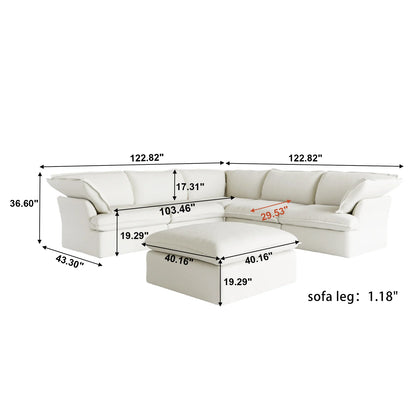 Modular Luxe 5-Seater Corner Sectional + Ottoman