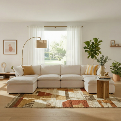 CloudComfort™ Modular Washable Luxe Sofa - 4 Seater U-Sectional