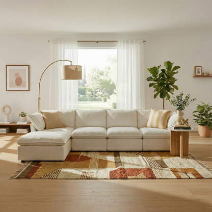 CloudComfort™ Modular Washable Luxe Sofa - 4 Seater Chaise