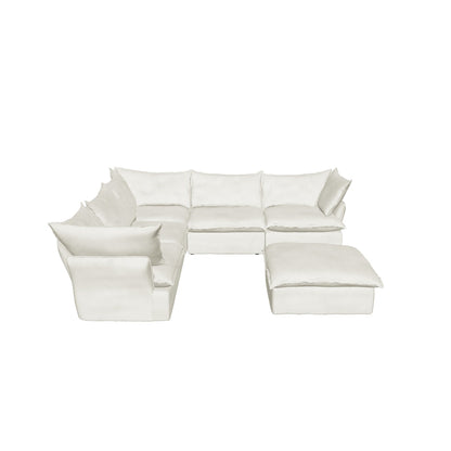CloudComfort™ Modular Washable Luxe Sofa - 5 Seater Corner Sectional + Ottoman