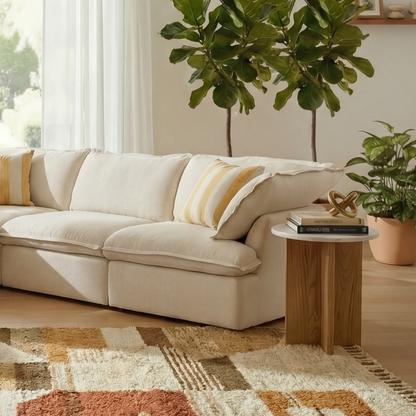 CloudComfort™ Modular Washable Luxe Sofa - 5 Seater Corner Sectional + Ottoman