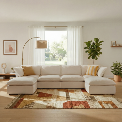 CloudComfort™ Modular Washable Luxe Sofa - 4 Seater U-Sectional