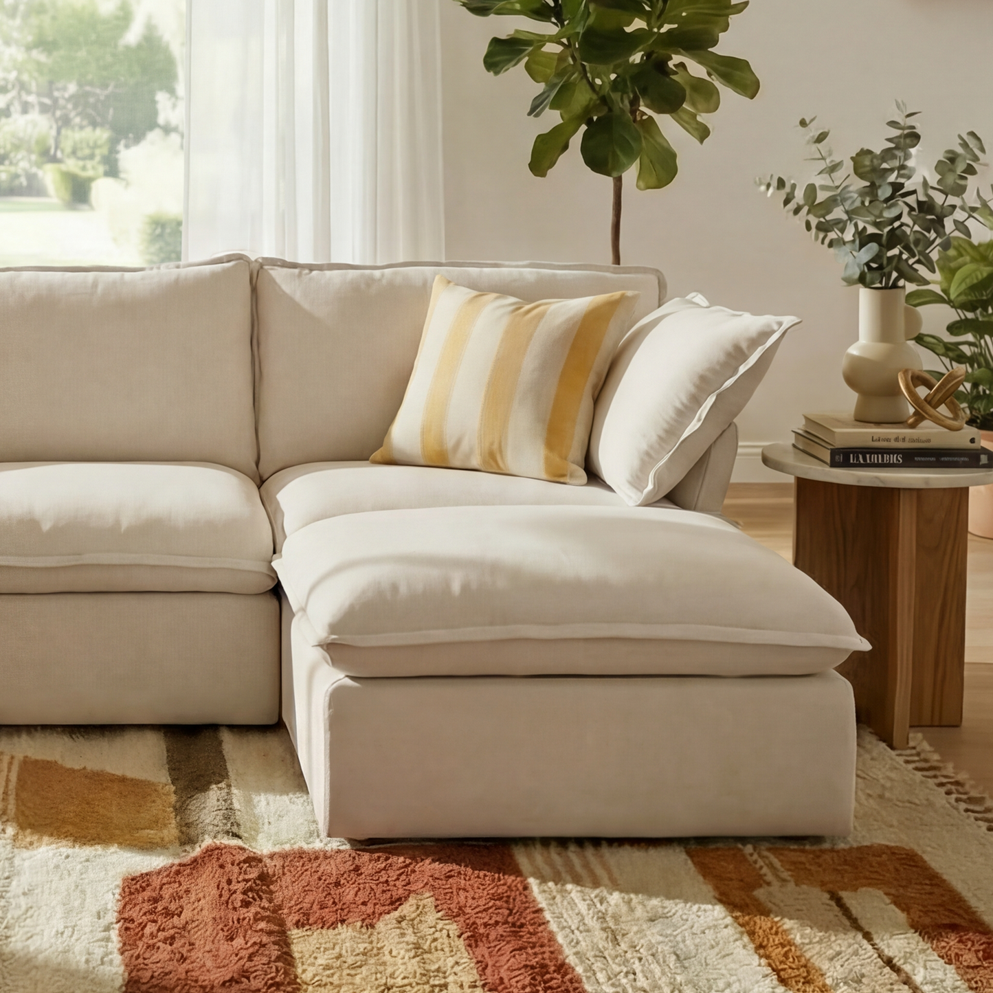 CloudComfort™ Modular Washable Luxe Sofa - 3 Seater Chaise